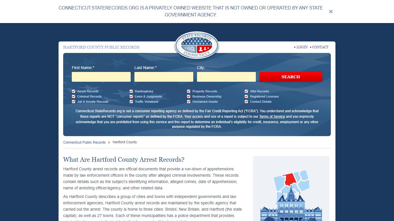 HARTFORD COUNTY PUBLIC RECORDS - Connecticut State Records